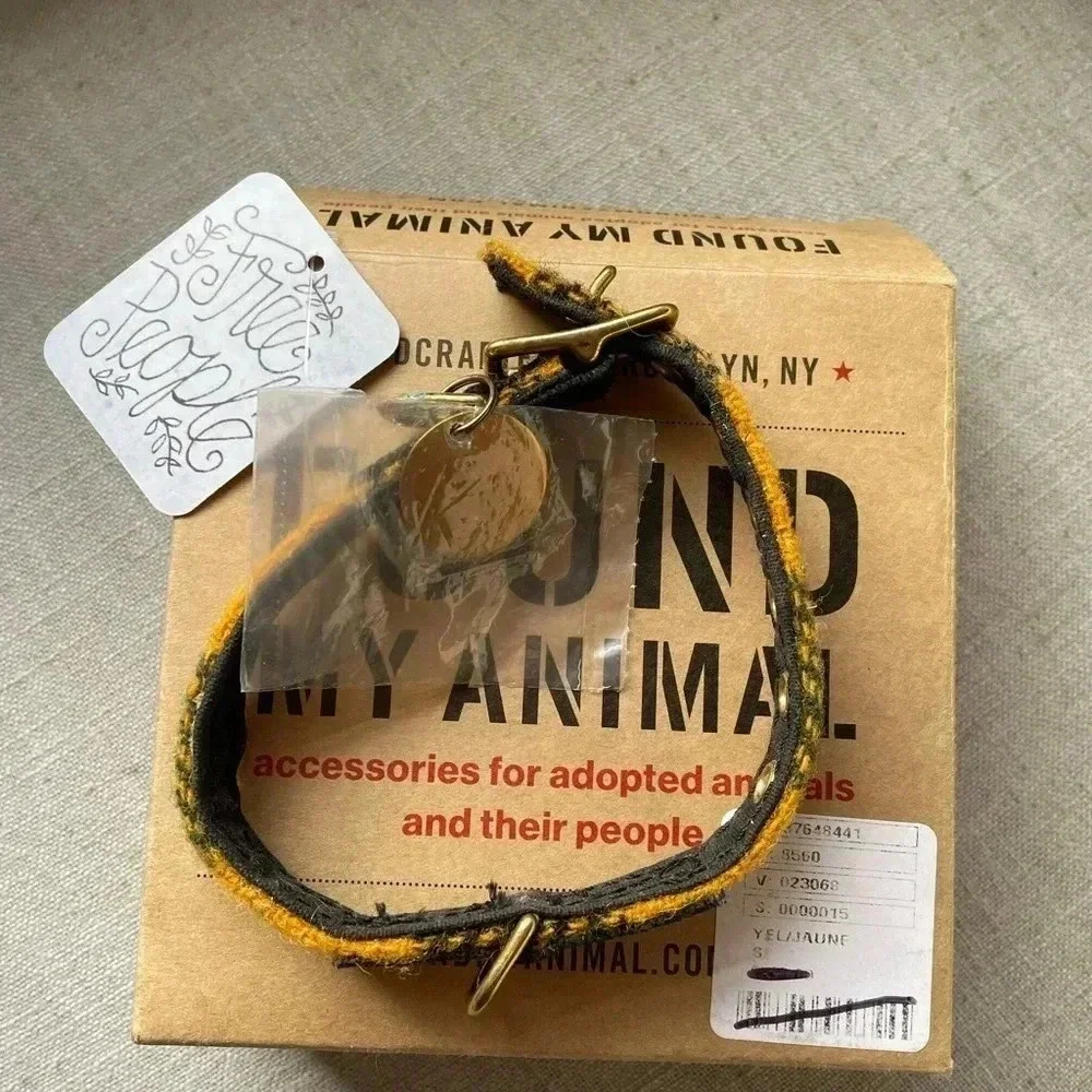 NWT Found My Animal x Free People Yellow Plaid Small Collar